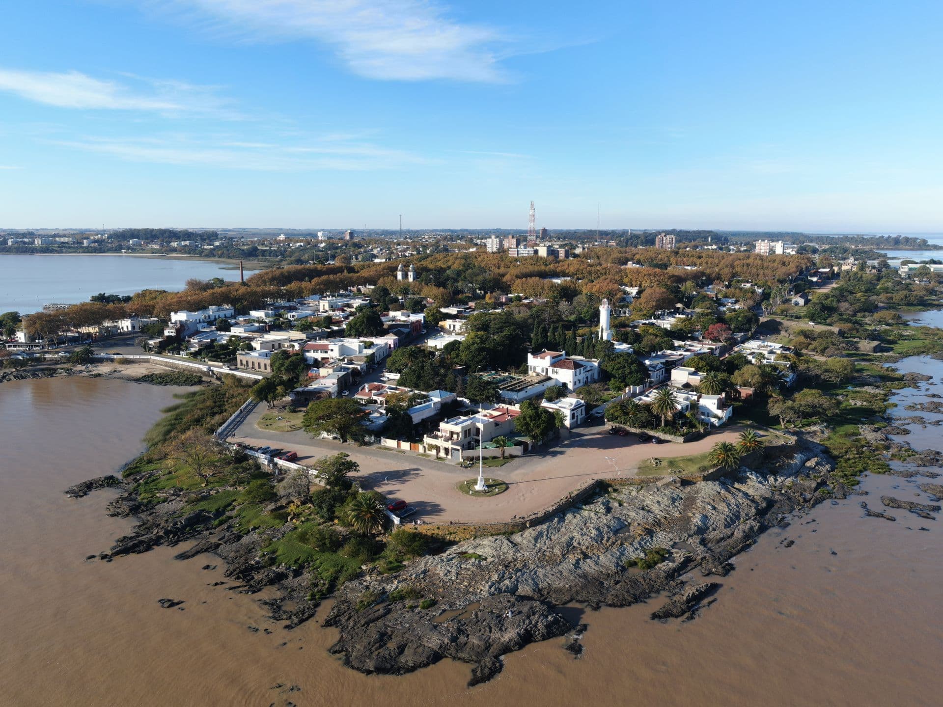 Vista aérea del centro histórico de Colonia del Sacramento